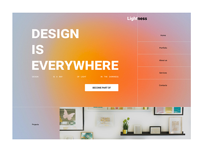 Design is everywhere button gradient landing presentation ui web