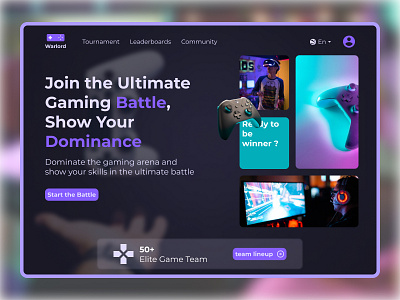 Landing Page : Warlord Game Competition designrevolution innovationinui modernux pixelperfectdesign sleekandintuitive usercentricdesign uxmastery visualelegance