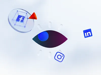 Researches 3d abstract art branding design eye glass glassmorphism icon illustration logo network sketches sleek social ux vector