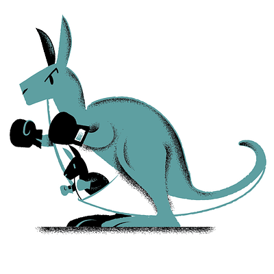 Knockout adobe illustrator best illustration ever boxing design editorial editorial illustration graphic design hopping illustration kangaroos texture vector