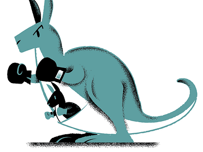 Knockout adobe illustrator best illustration ever boxing design editorial editorial illustration graphic design hopping illustration kangaroos texture vector