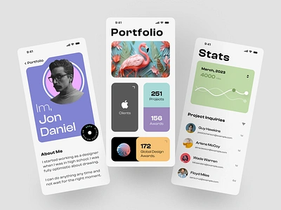 Portfolio App V2 app design app ui bangladesh branding clean ui dashboard emirates gallery ios app latest design minimal design portfolio product design saas ui uiux user profile ux web app web ui