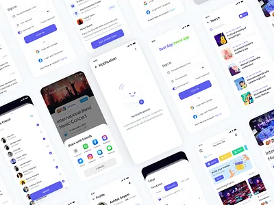 book event app design case study app book app ui book event clean design event app event ui research saas web ui ux ui