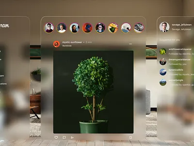 Instagram Concept design apple design instagrma ui ui design uiux vision pro web website