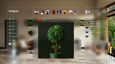 Instagram Concept design apple design instagrma ui ui design uiux vision pro web website
