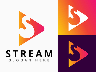 Concept : Stream - Logo Design (Unused) app logo brand identity icon live stream stream stream logo
