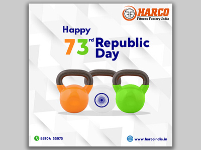 Republic Day Poster Fitness branding fitness graphic design gym india marketing poster republic day