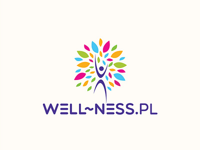 Well-Ness Logo Design. branding colorful design graphic design happy health leaf life logo logodesign logodesigner logofolio logoinspiration logomaker logomark logos man multicolor people wellness