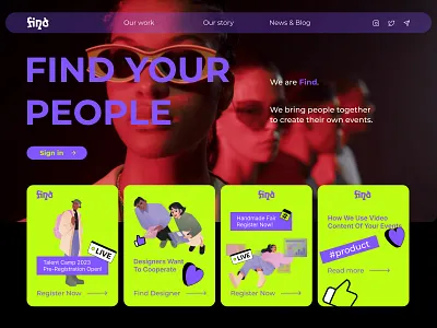 Landing page | People search service brand identity branding design graphic design ui ux