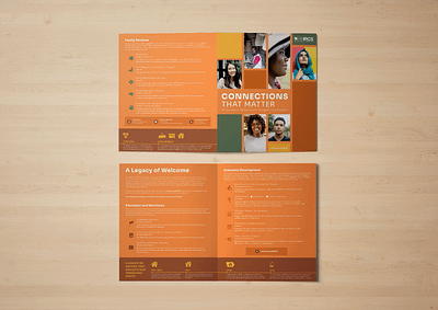 LSI's Immigrant and Refugee Community Services Brochure brochure design editorial immigrant non profit print refugee vector