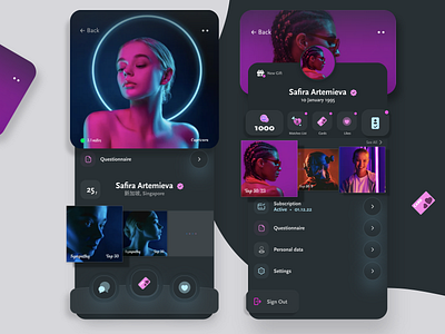 Dating App UI UX Design app app design dark mode dating dating app design duel graphic design likes main screen matches mobile app mobile app design mobile design neon top 50 ui ui design ux ux design