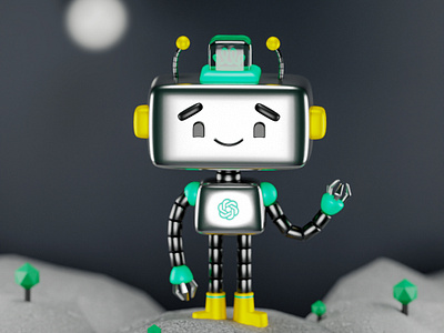 chat GPT cute character🤖 3d 3d character 3d robot 3ddeign 3dicon 3dillustration 3dsence 3dshot ai blender chat gpt design illustration