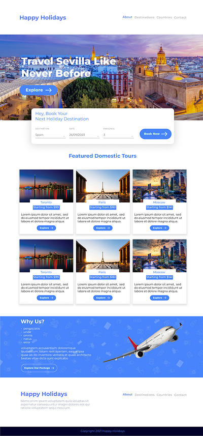 Travel Agency Website Landing Page design figma landing page travel agency ui ux web page website