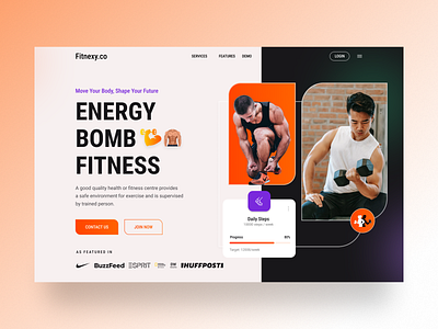 Gym and Fitness Landing Page UI Design fitness fitness club graphic design gym gymnastics health homepage landing page personal trainer personal training sport ui uiux ux web design workout yoga