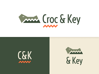 Croc & Key brand brand identity crocodile geometric key logo minimal simple logo