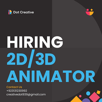 Hiring 2d/3d Animator 3d animation branding graphic design logo motion graphics ui