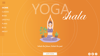 YogaShala - Yoga Website branding design hero page illustration logo ui ux