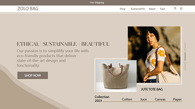 Zolo bag - Website Home page branding design home page logo website