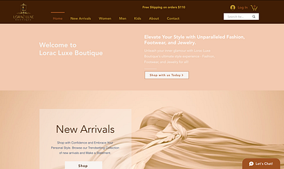 An eCommerce Boutique design ecommerce graphic design seo optimization web design wix