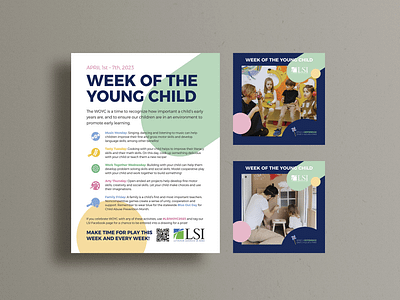 Week of the Young Child design event flat flyer illustration minimal non profit shirt social media tshirt