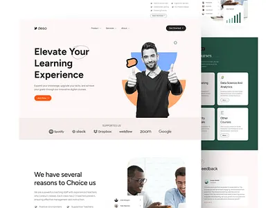 Education Landing page design deso education education web interface design landing page learning ui design ux design web interface design website design website for education website ui design