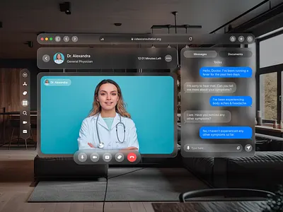 Vision Pro (Concept Design) for Video Consultation design ui ui design ux ux design vision pro vision pro design vision pro ui design vision pro ux design