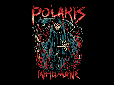 Polaris - INHUMANE Merch art band merch design graphicdesign illustration merch metalcore polaris reaper