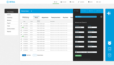 Log Advance Filter — Interface Design clean design interface simple design ui ux