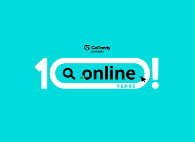 .Online 10th Anniversary Presented by GoDaddy anniversary branding celebration design graphic design illustration logo