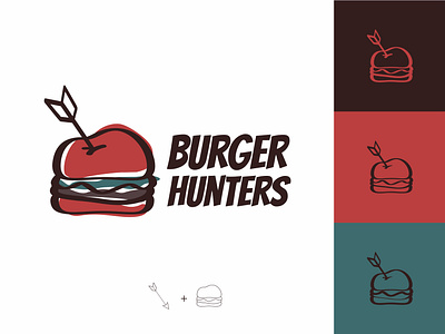 BURGER HUNTERS Visual identity design branding design graphic design logo vector