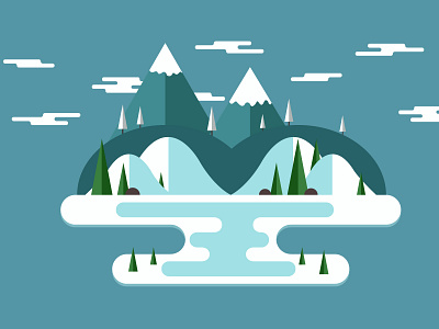 Isla de hielo - Ice Island design graphic design illustration vector