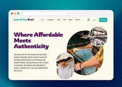 Hero Section of LowPriceBust design graphic design ui