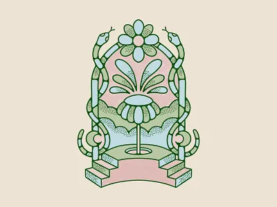 The Door to Paradise flower flower design gig poster gritty design music poster design nienowbrand poster design psychedelic psychedelic flower snake snake and moon design t shirt graphic the door to paradise trippy