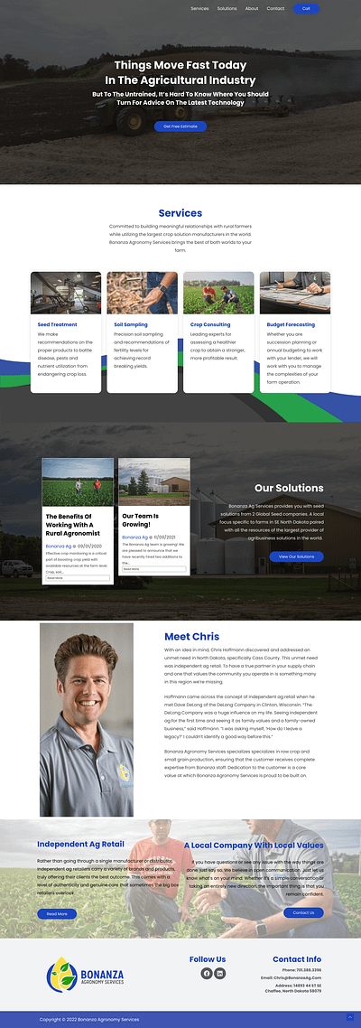 Bonanza Agronomy Services - Web Design web design