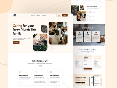 Pet Insurance landing page design homepage insurance landing page pet insurance product design ui ux