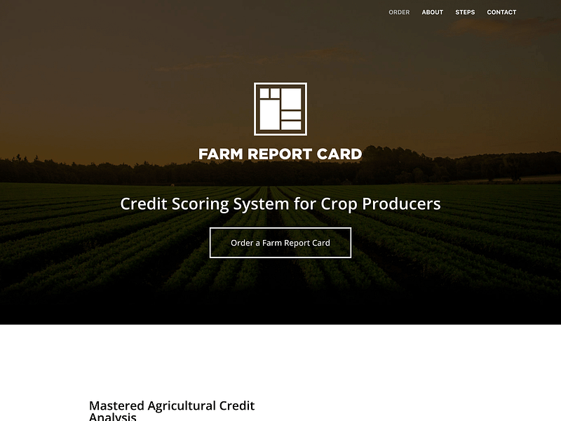 Farm Report Card - Web Design web design