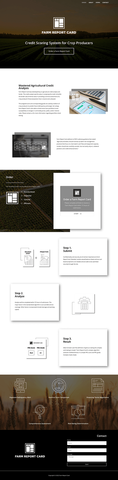 Farm Report Card - Web Design web design