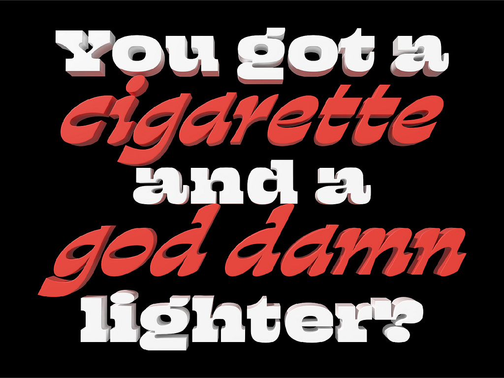 Cigarette & Lighter 3D Type by Seth Ellenwood on Dribbble