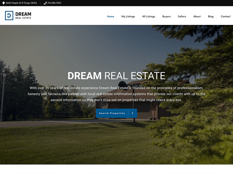 Dream Real Estate - Web Design web design