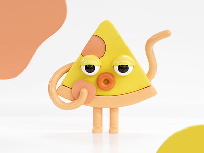 3D Character 3d 3d character 3d modeling character cheese cheese character pizza pizza character