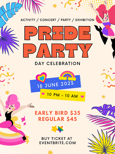 Pride Party Flyer design graphic design typography vector