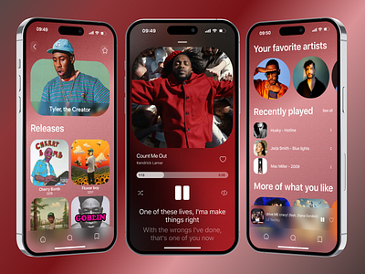 Music app concept ai app app app design concept graphic design interface ios iphone mobile music music player play player playlist stream streaming ui ux video