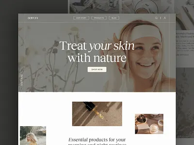Saren. Skincare website beauty branding concept design logo nature routine skincare ui ux web website
