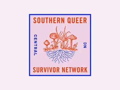 Southern Queer Survivor Network Logo domestic abuse gay logo mushroom mycelium network pink queer social work southern survivor