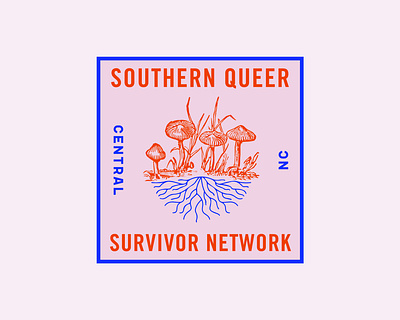 Southern Queer Survivor Network Logo domestic abuse gay logo mushroom mycelium network pink queer social work southern survivor