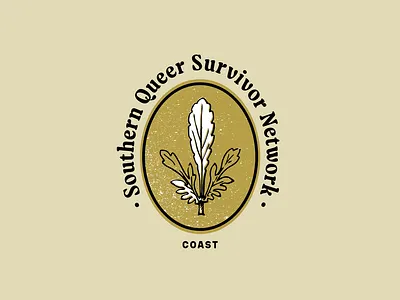 Southern Queer Survivor Network Logo branding design gay logo mustard network pansy pansy leaf plant queer social work socialwork southern survivor yellow