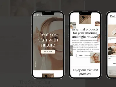 Saren. Skincare website beauty branding concept design logo routine skincare ui ux web website