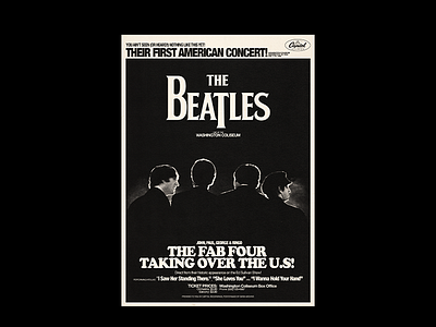 The Beatles - Live @ The Washington Coliseum album art album cover graphic design poster retro vintage