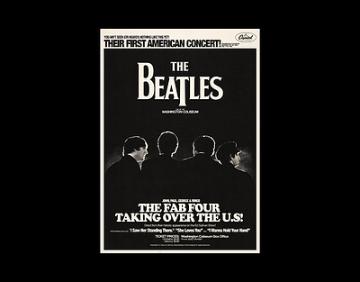 The Beatles - Live @ The Washington Coliseum album art album cover graphic design poster retro vintage