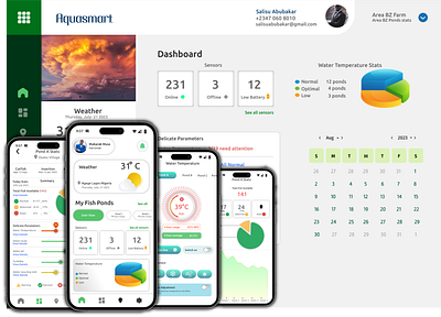 Aquasmart Fish Farm monitoring app app mobile app design ui design ux ux design web design